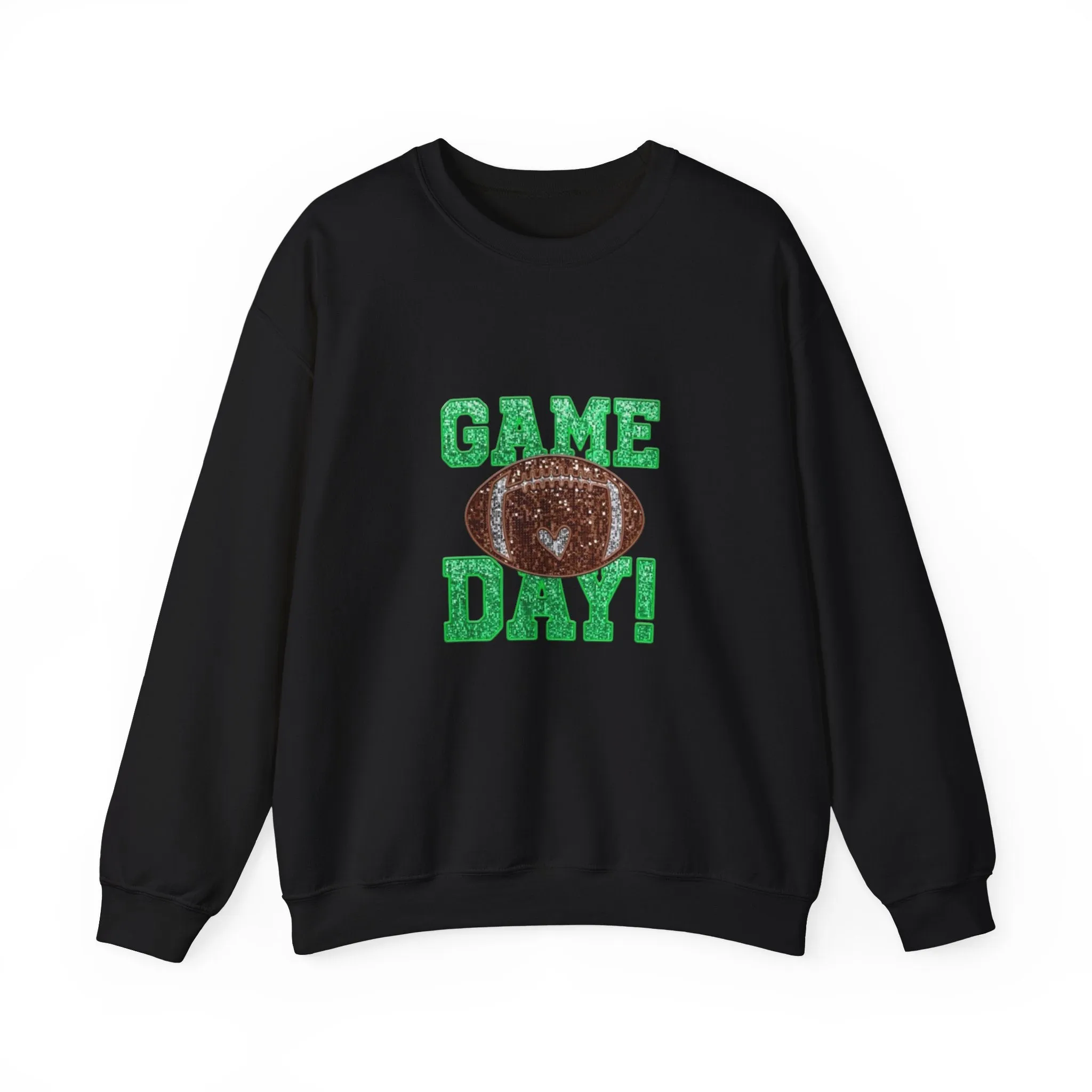 Glitter game day football Tayvis Super Bowl Football mom Game day shirt Unisex Heavy Blend™ Crewneck Sweatshirt