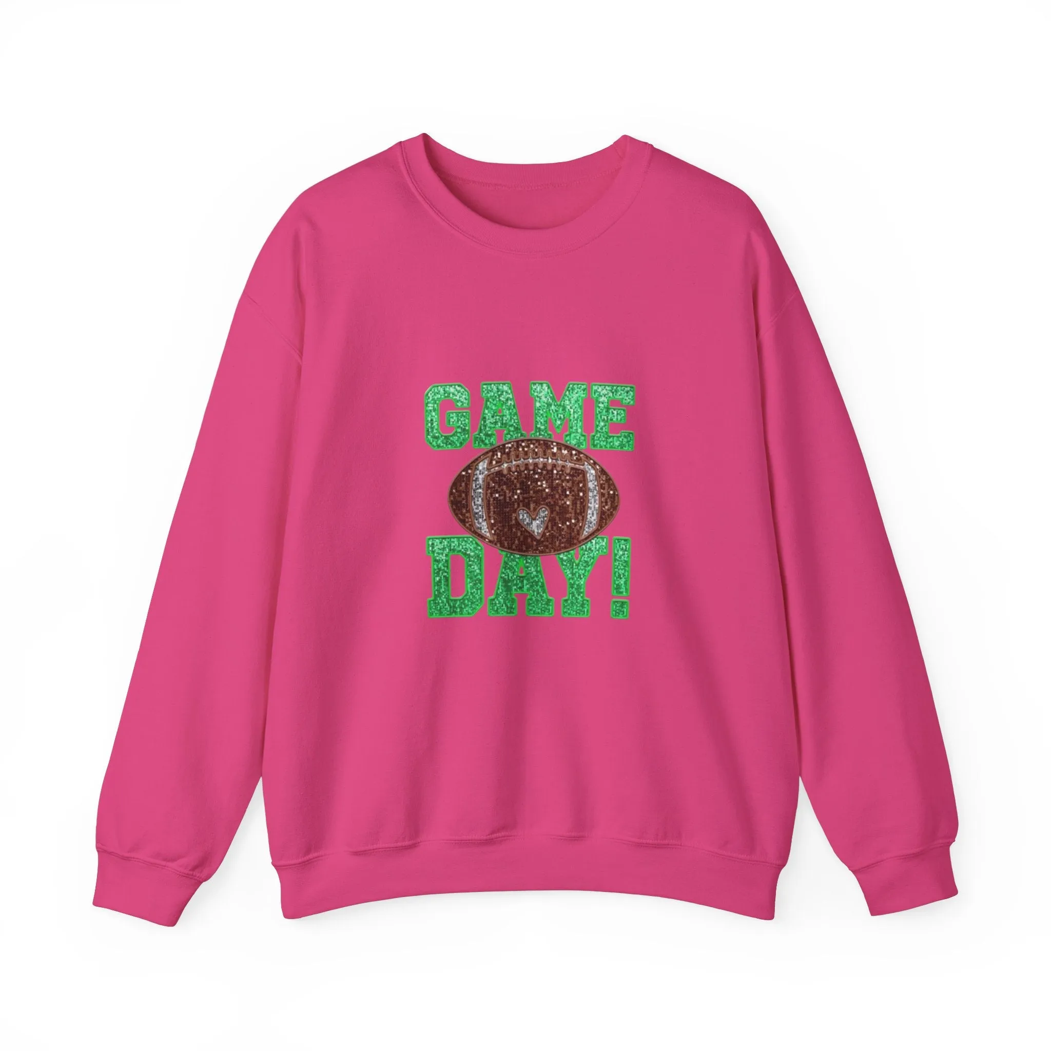 Glitter game day football Tayvis Super Bowl Football mom Game day shirt Unisex Heavy Blend™ Crewneck Sweatshirt