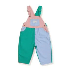 Goldie And Ace Austin Colour Block Overalls - Denim/Green