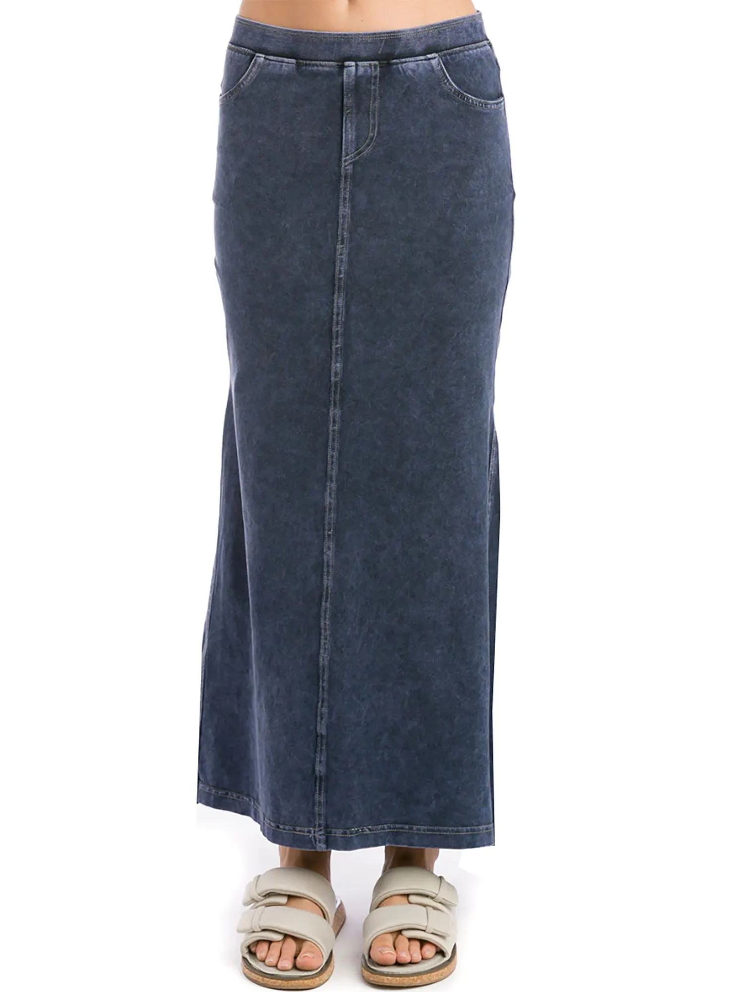 Hard Tail Denim A-Line Maxi Skirt (Style WJ-128)