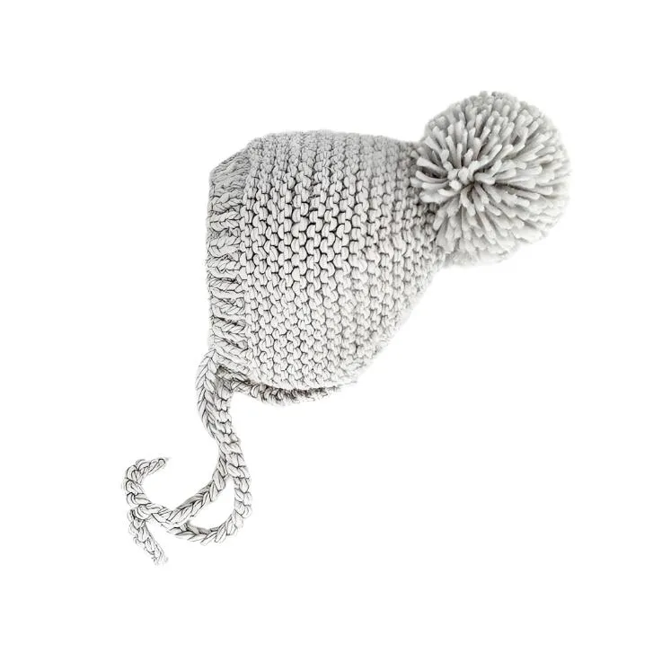 Ice Grey Garter Stitch Knit Bonnet Baby & Kids