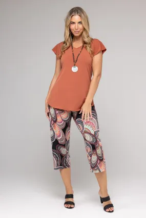 Inca Print 3/4 Jersey Palazzo Pants