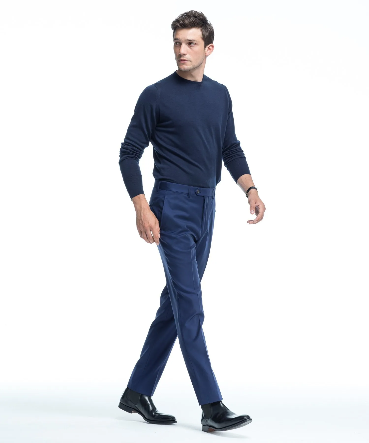 John Smedley Easy Fit Merino Crew in Midnight