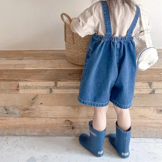 Kids Denim Shorts Overalls