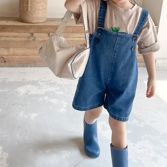 Kids Denim Shorts Overalls