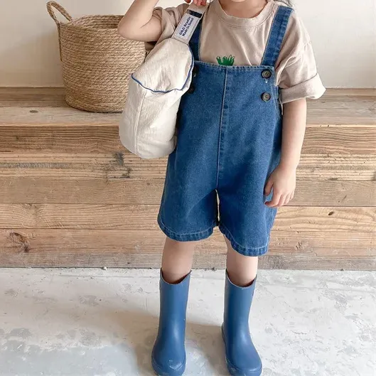 Kids Denim Shorts Overalls