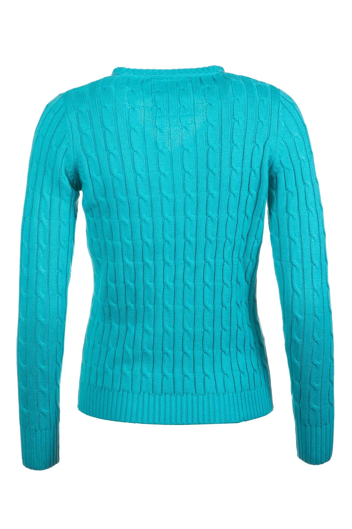 Ladies Cable Knit V Neck Jumper