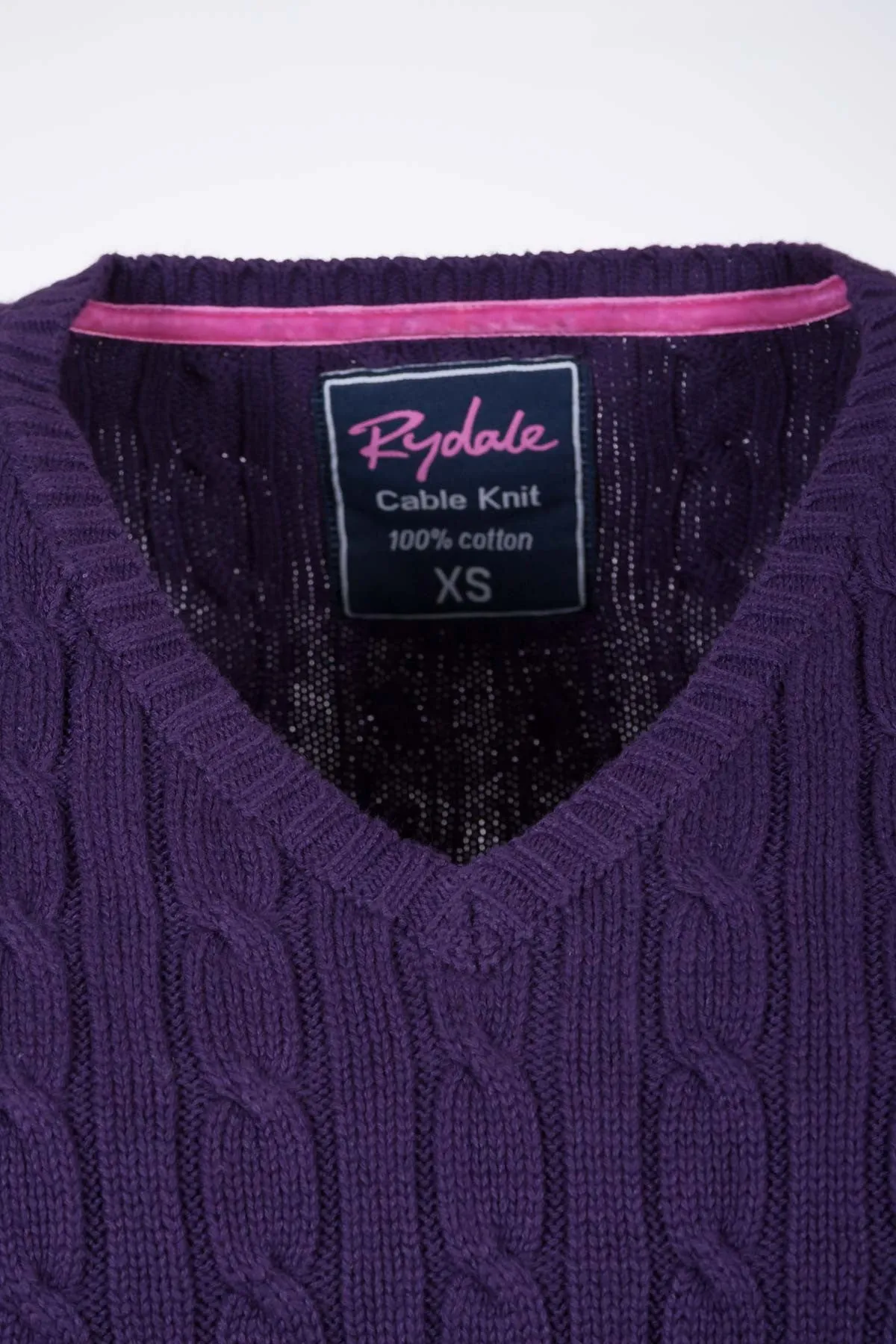 Ladies Cable Knit V Neck Jumper