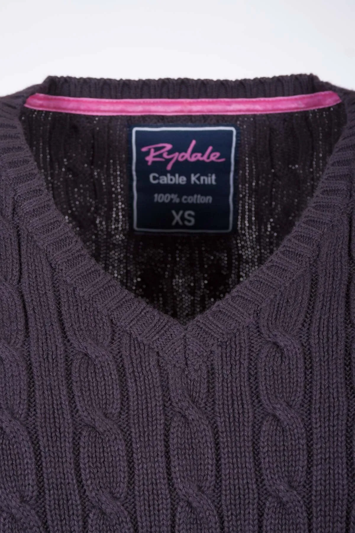 Ladies Cable Knit V Neck Jumper