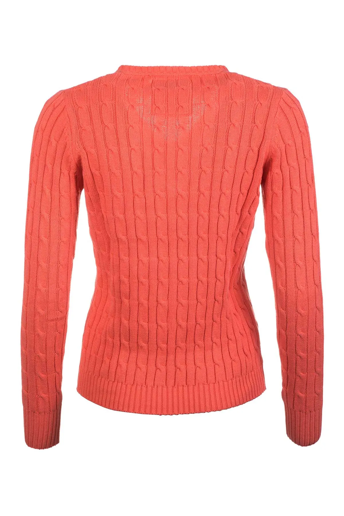 Ladies Cable Knit V Neck Jumper