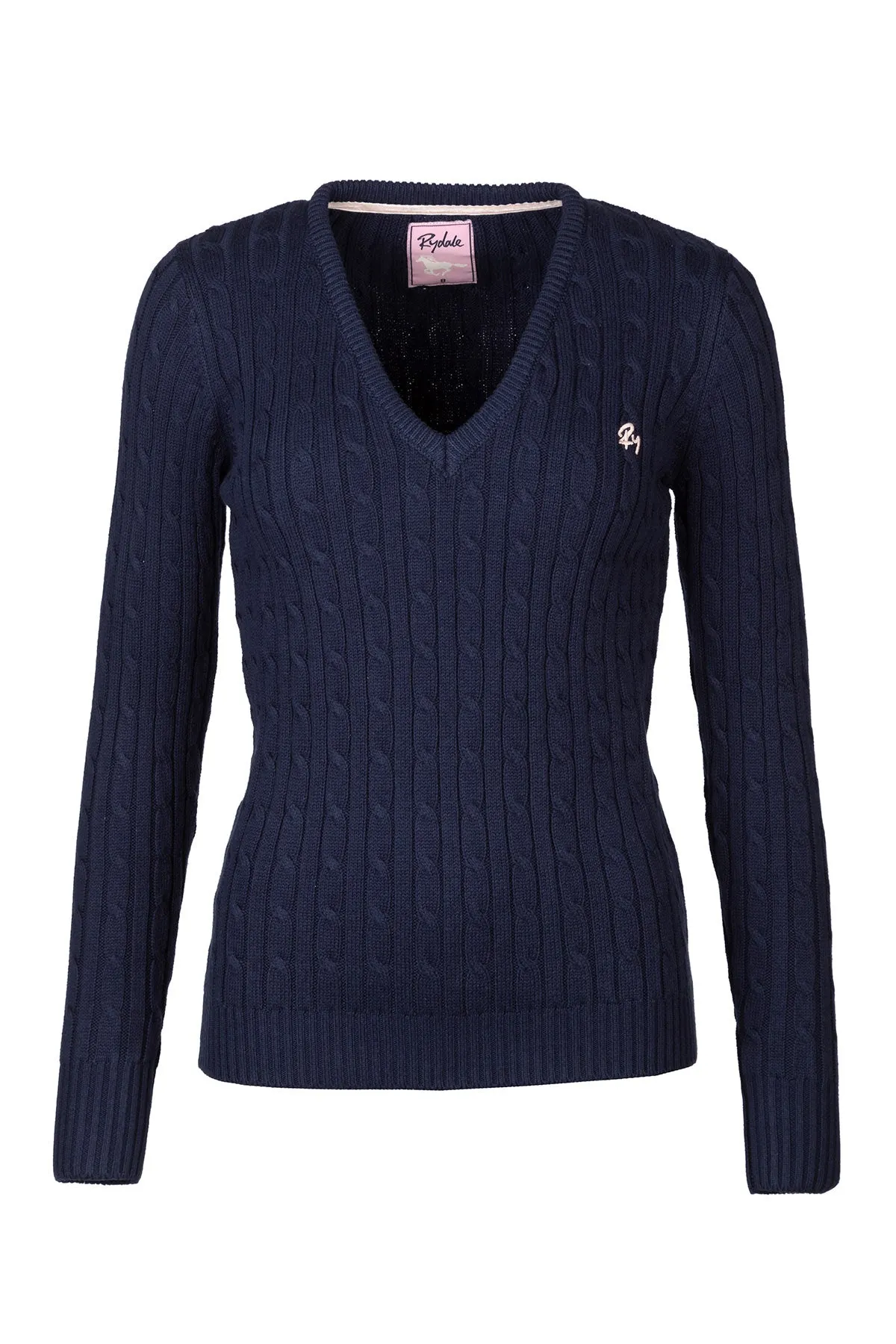 Ladies V Neck Cable Knit Jumper - Emma