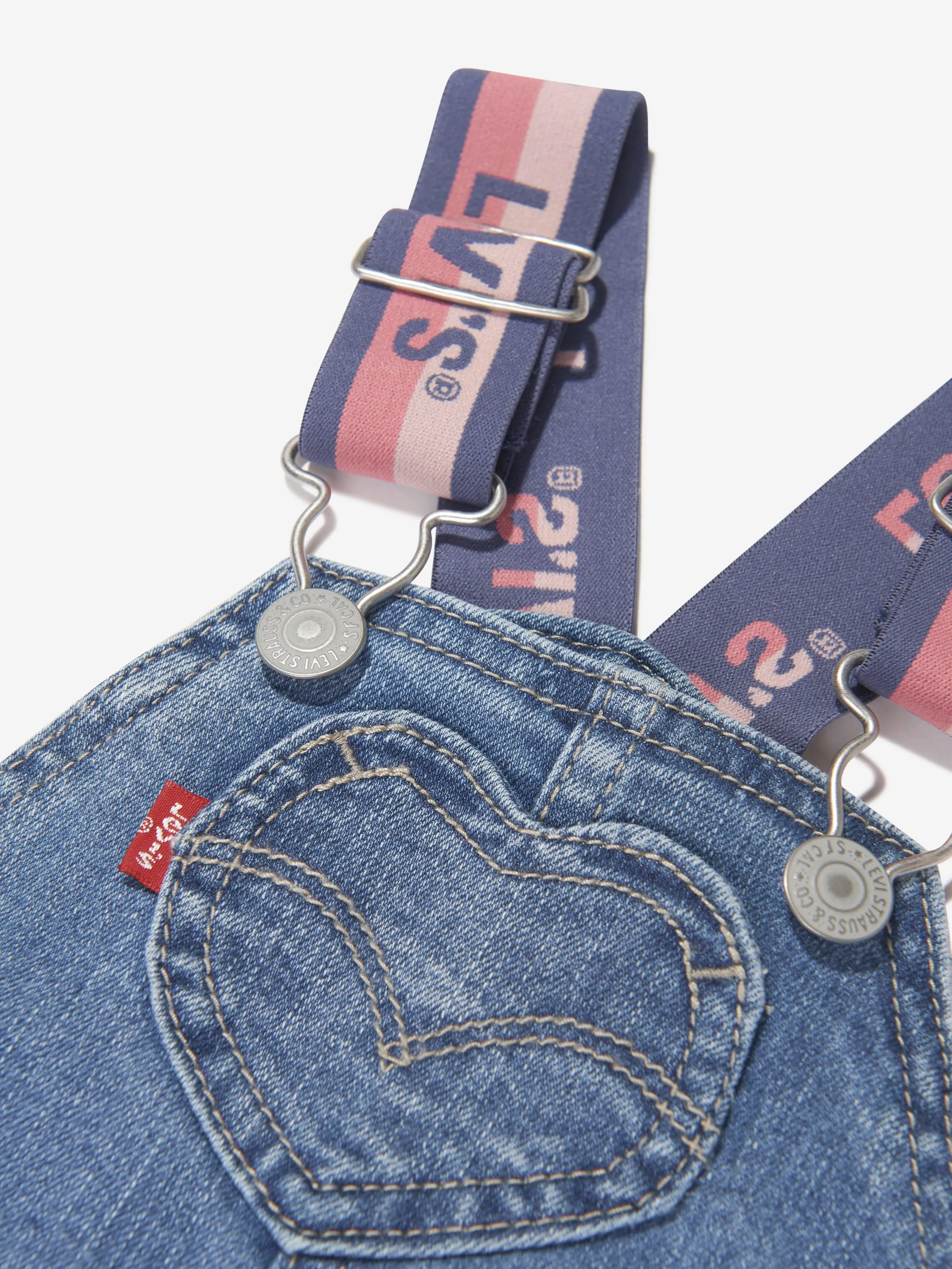 Levi's Wear Baby Girls Heart Pocket Dungarees in Blue