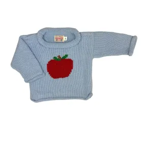 Light Blue Apple Roll Neck Sweater