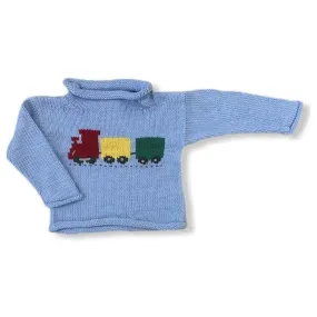 Light Blue Train Roll Neck Sweater