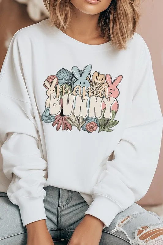 Mama Bunny Cute Floral Graphic Sweatshirt