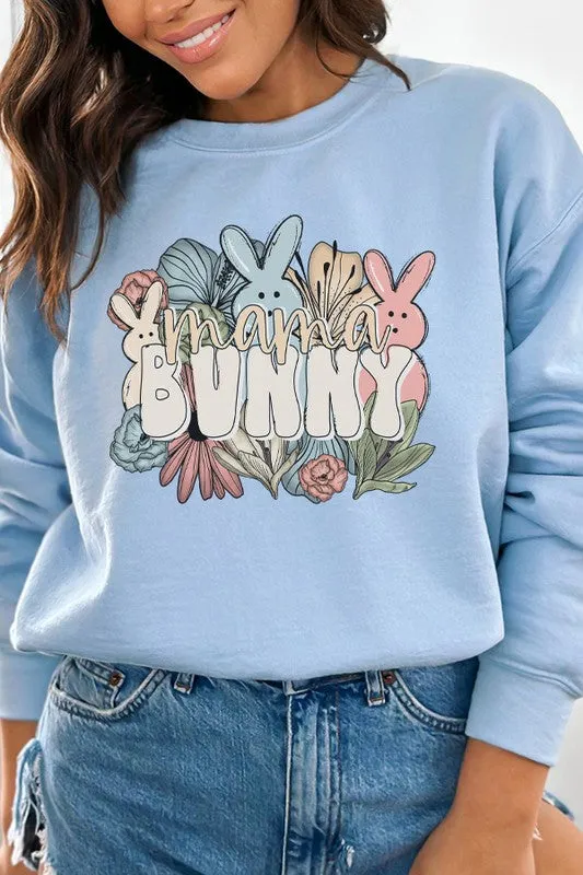 Mama Bunny Cute Floral Graphic Sweatshirt