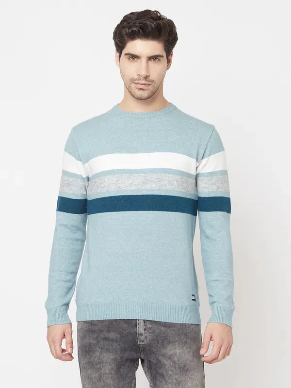 Men Light Teal Sweaters