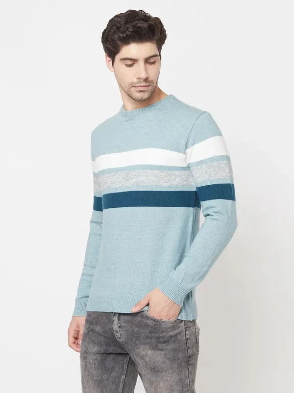 Men Light Teal Sweaters