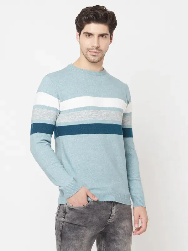 Men Light Teal Sweaters