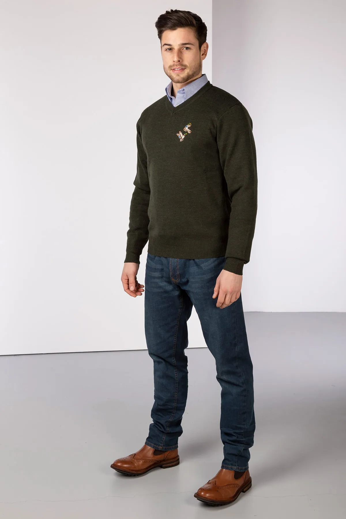 Men's Fine V Neck Shooting Jumper