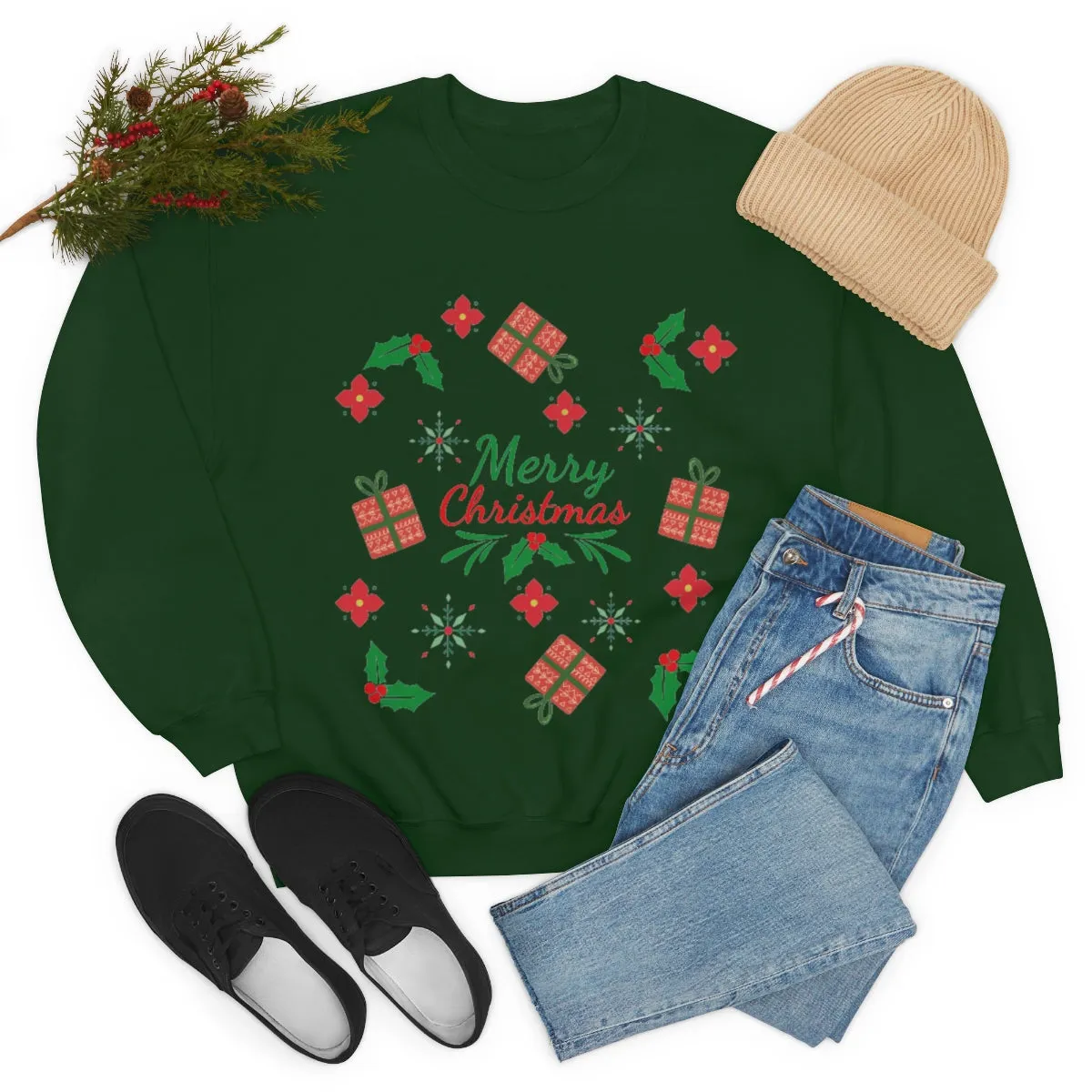 merry christmas Unisex Heavy Blend™ Crewneck Sweatshirt