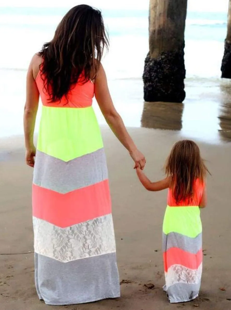 Mommy and Me Chevron Print Please Maxi Dress