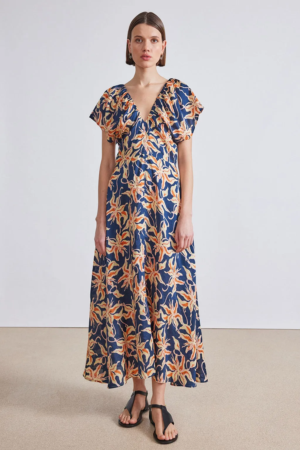 MONET RUCHED MAXI DRESS