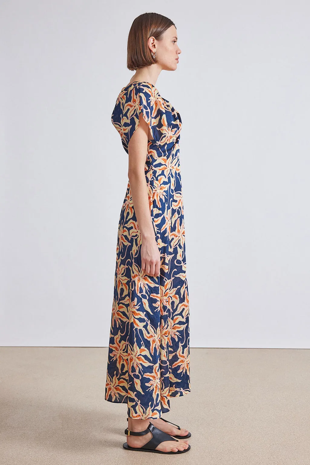 MONET RUCHED MAXI DRESS