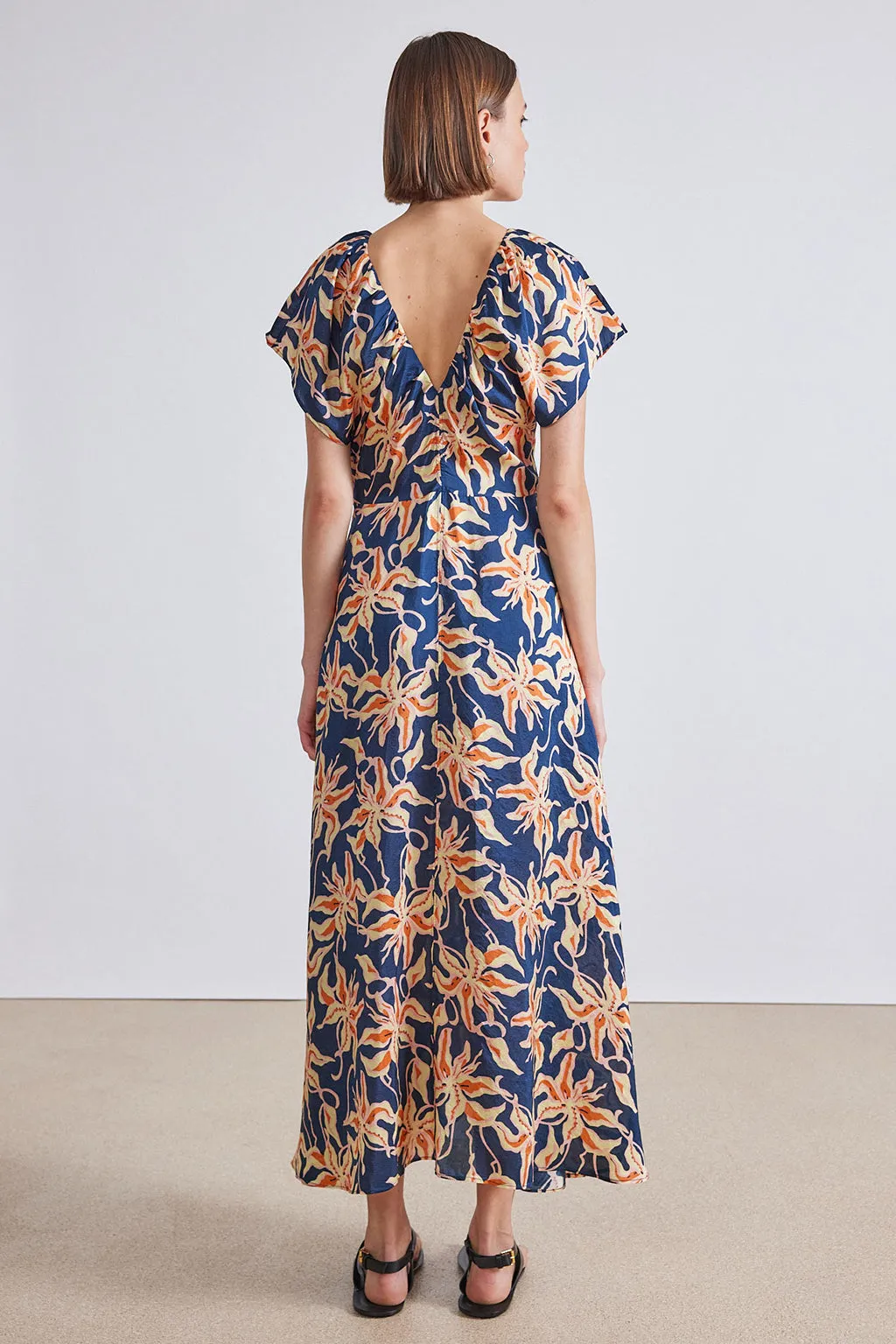 MONET RUCHED MAXI DRESS