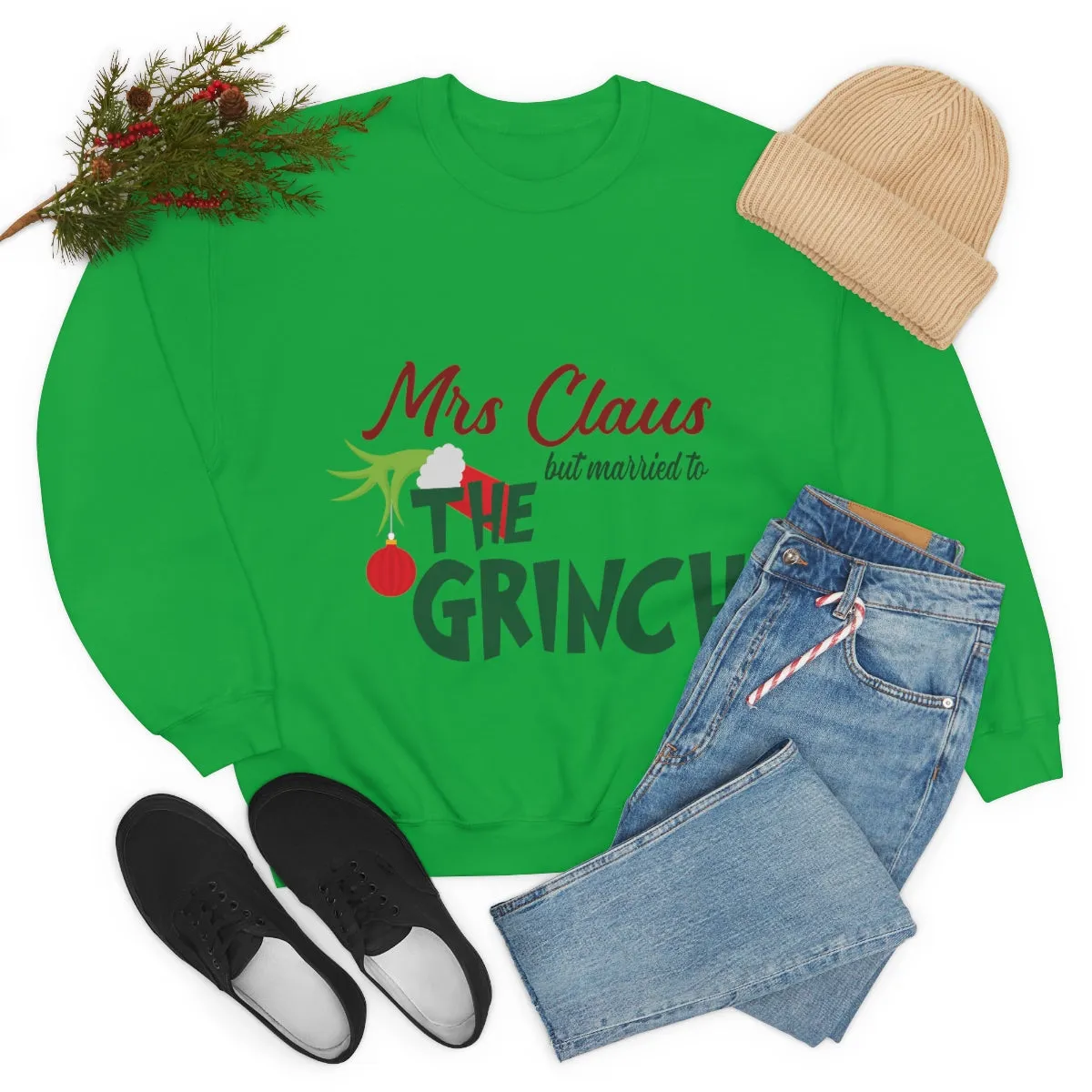 Ms Claus But Married to The Crinch  Unisex Heavy Blend™ Crewneck Sweatshirt