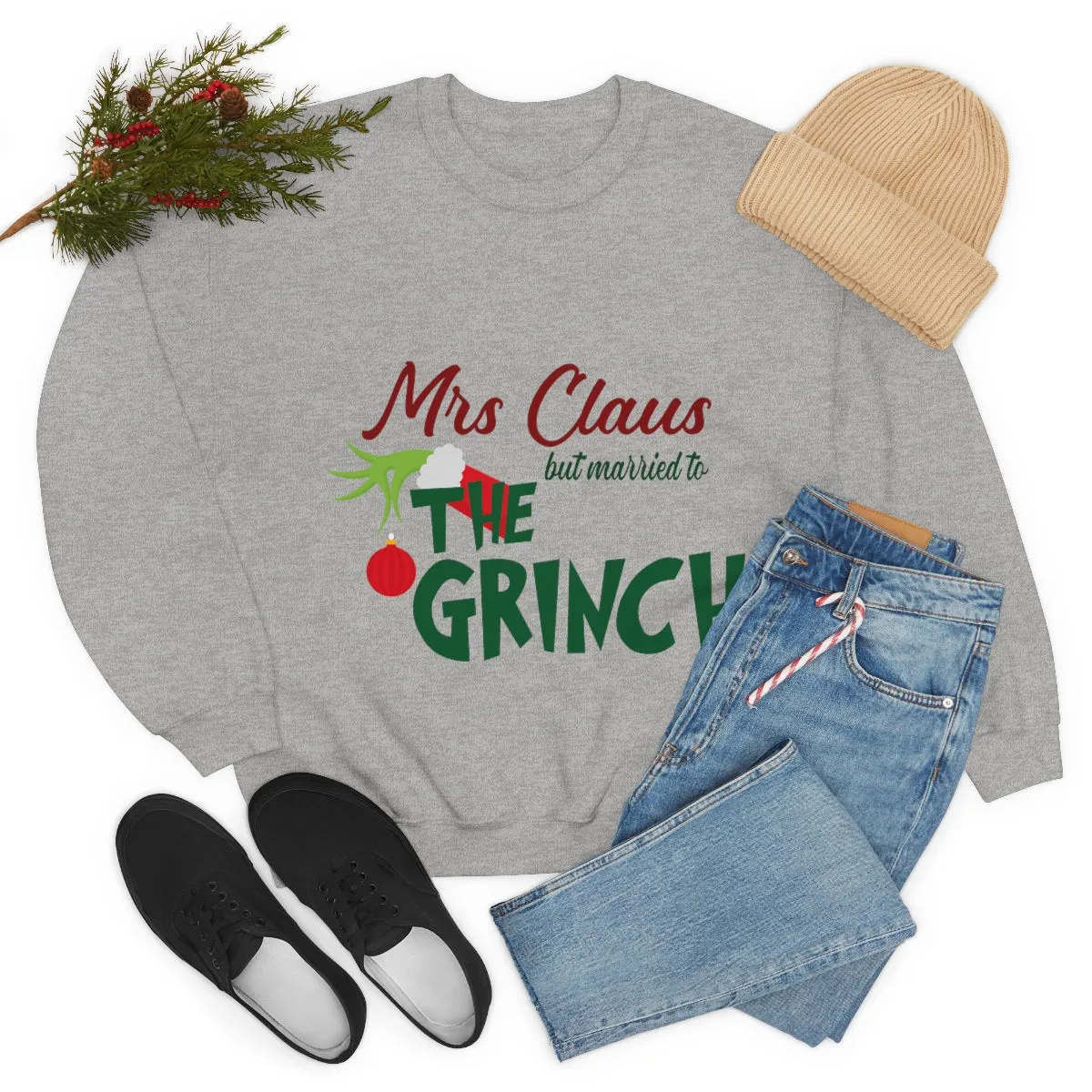 Ms Claus But Married to The Crinch  Unisex Heavy Blend™ Crewneck Sweatshirt