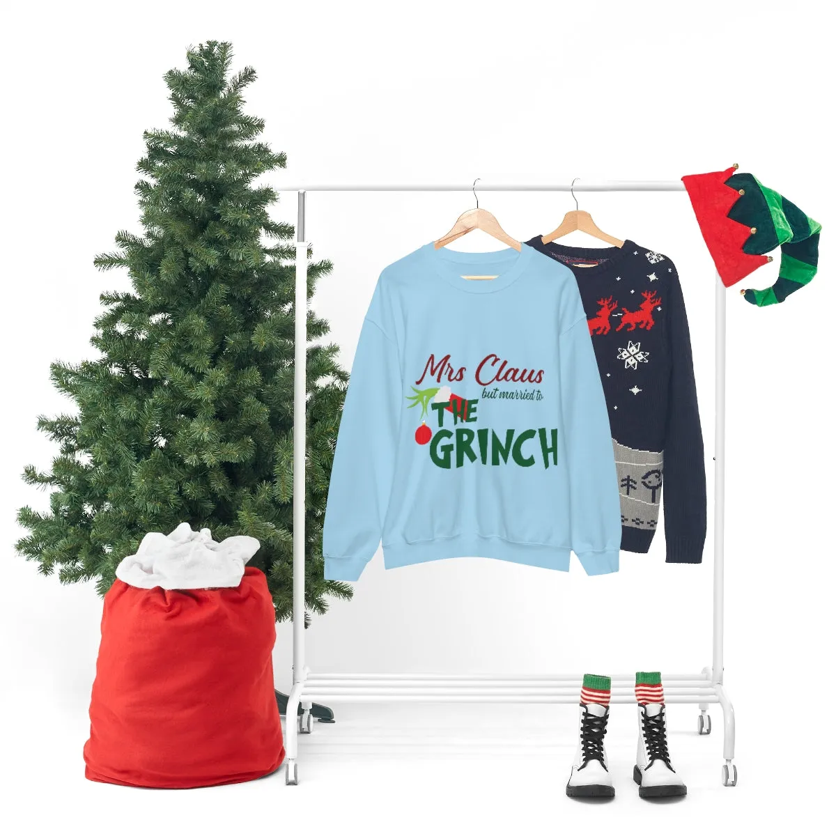 Ms Claus But Married to The Crinch  Unisex Heavy Blend™ Crewneck Sweatshirt