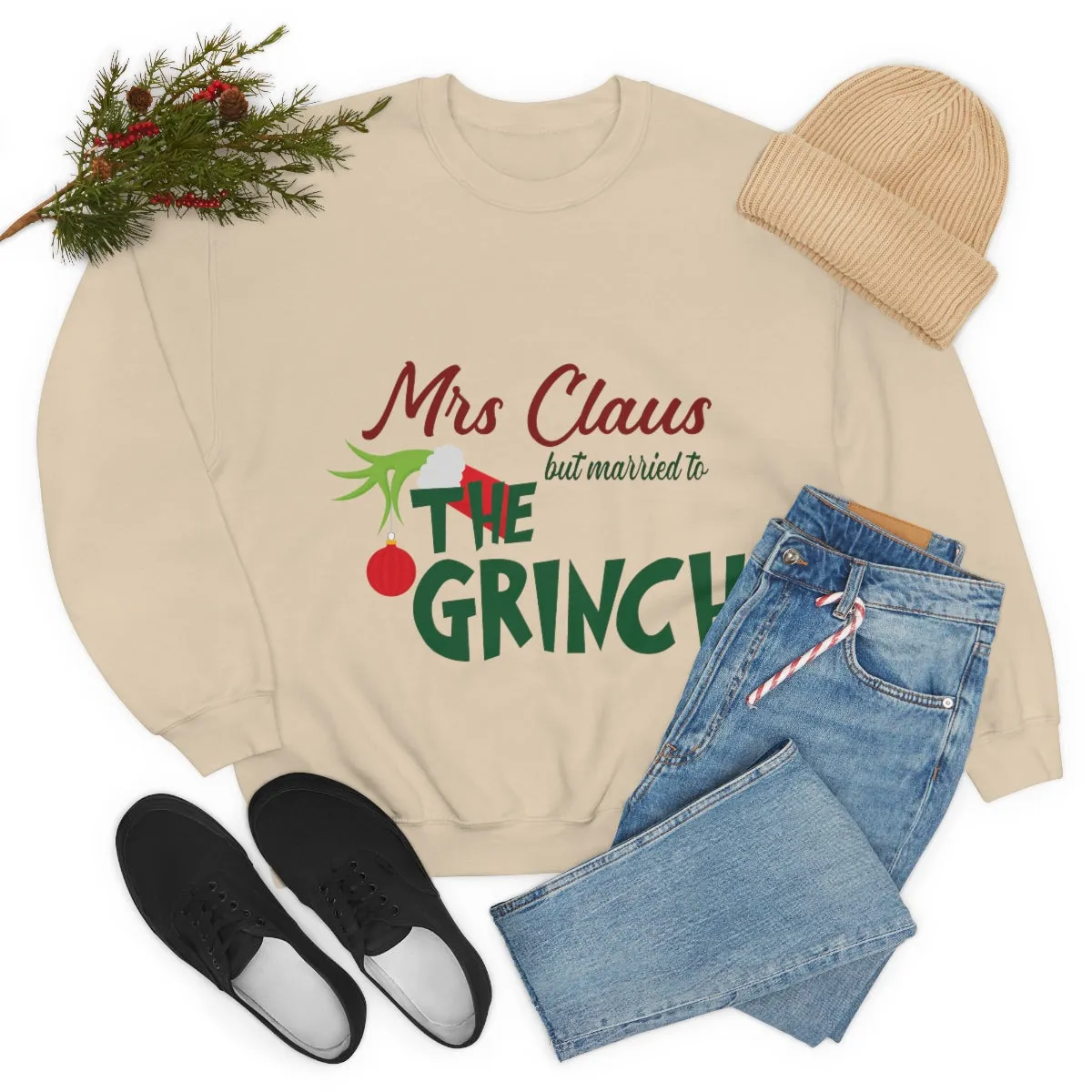 Ms Claus But Married to The Crinch  Unisex Heavy Blend™ Crewneck Sweatshirt