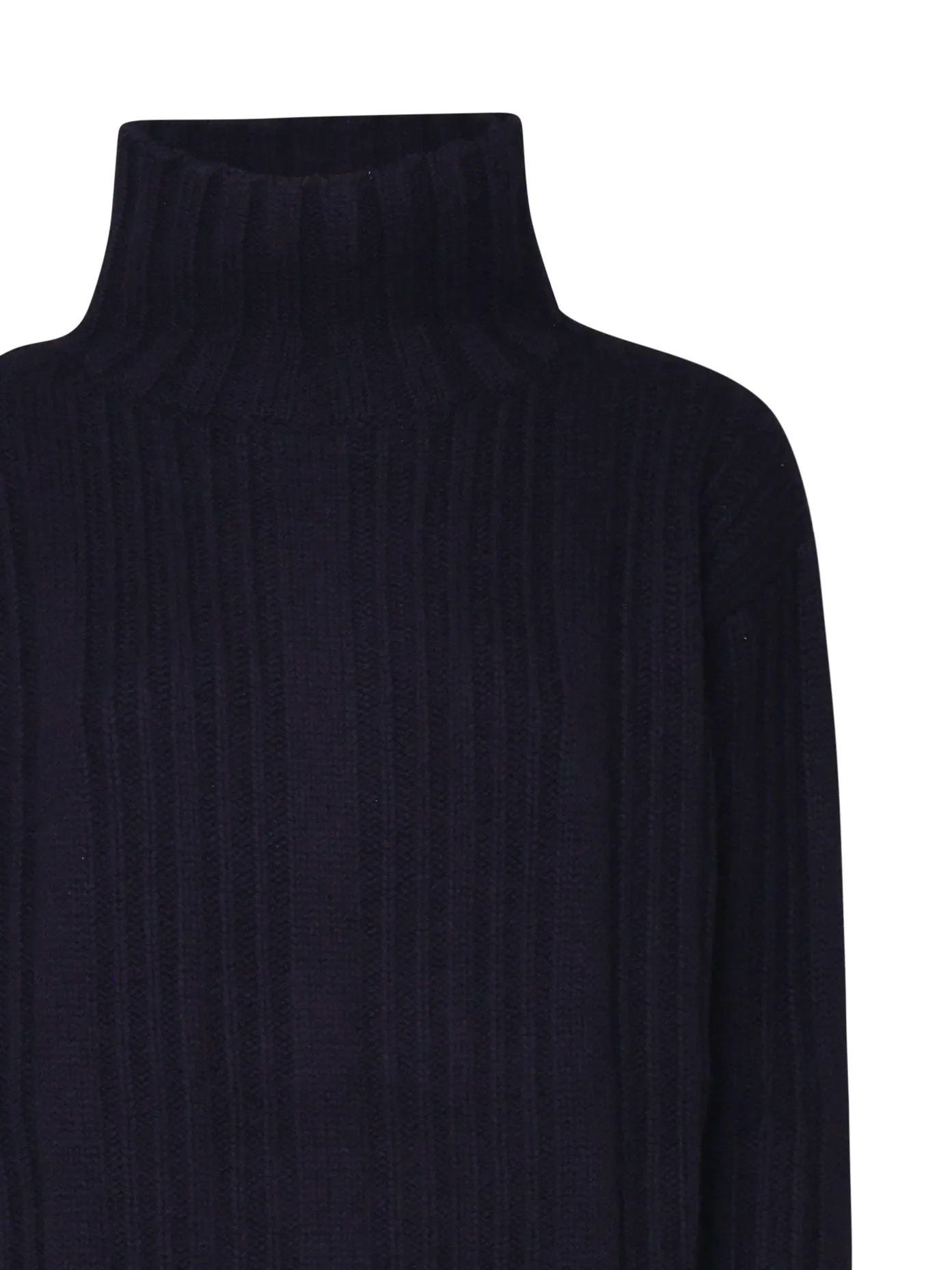 Navy Blue Wool and Cashmere Sweater