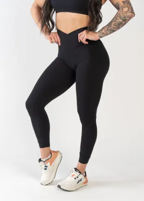 NKD Leggings With Criss Cross Waistband | Black