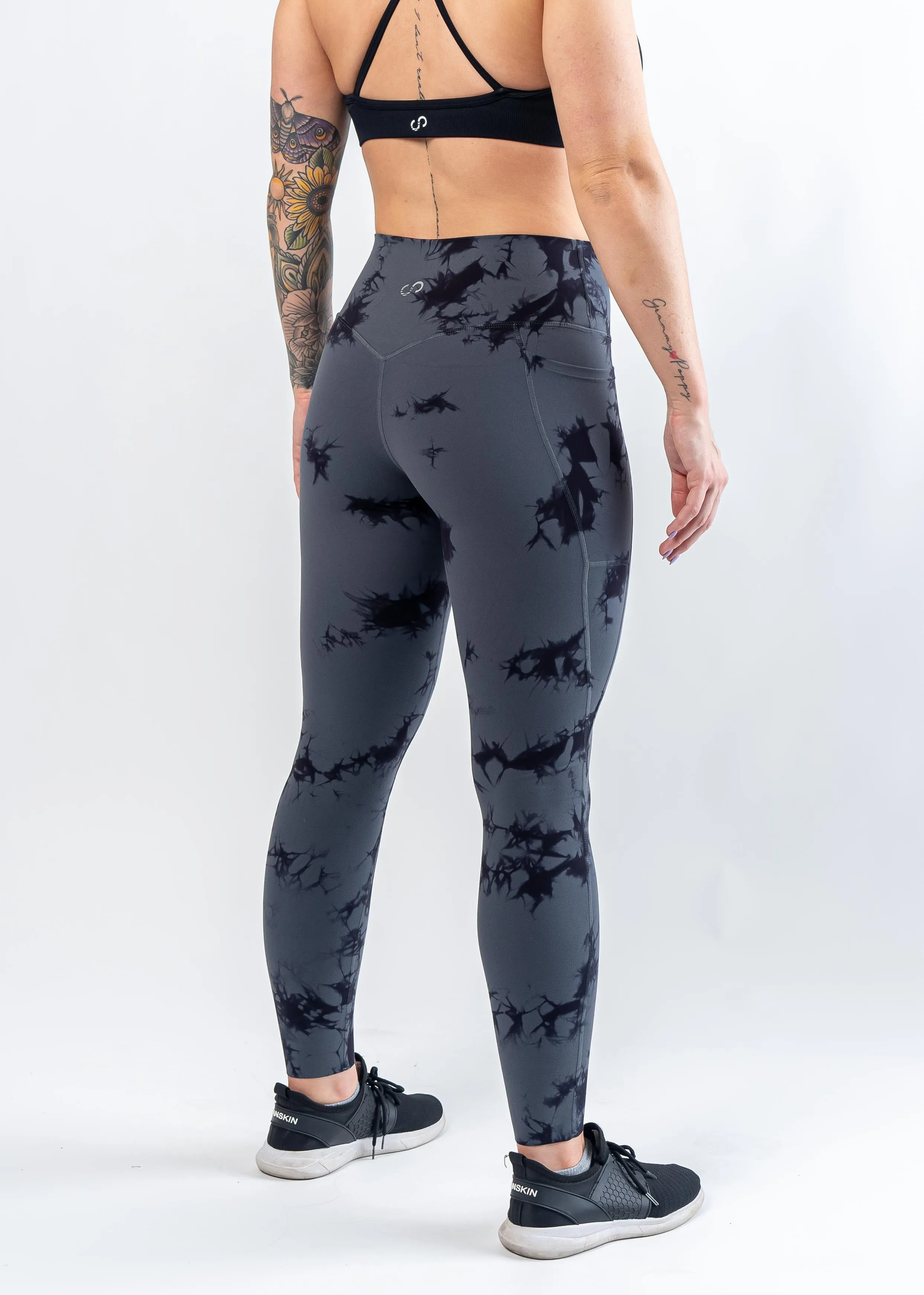 NKD Leggings With Pockets | Storm & Black Marble