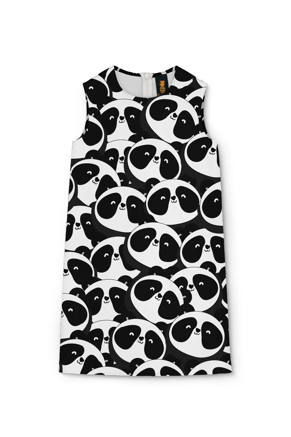 OMG! panda Adele Black White Animal Print Cute Shift Dress - Girls