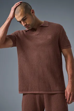 Open-Knit Polo - Chestnut