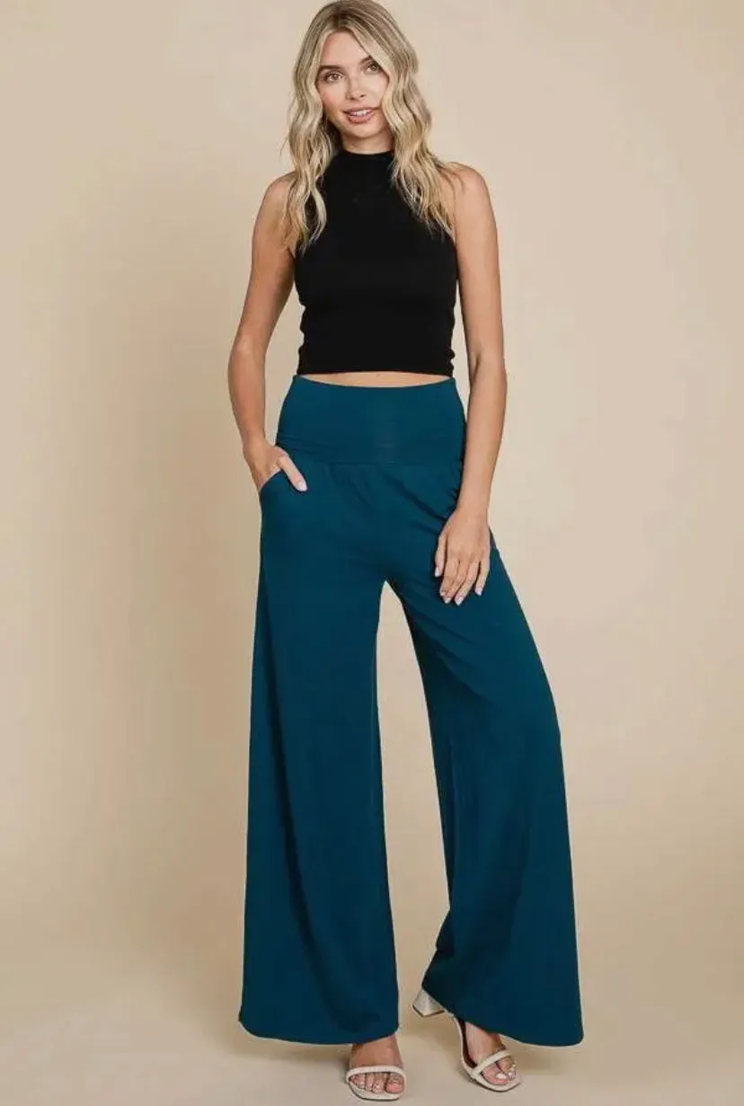 Paige Palazzo Pants: Teal