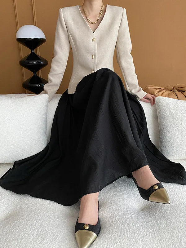 Pleated Solid Color A-Line Skirts Bottoms