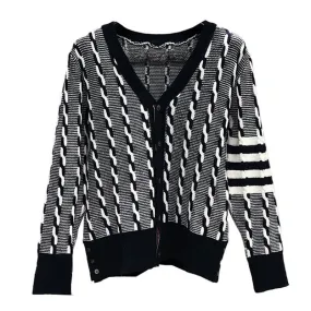 Pre Order:  Striped Ropes Knit Cardigan