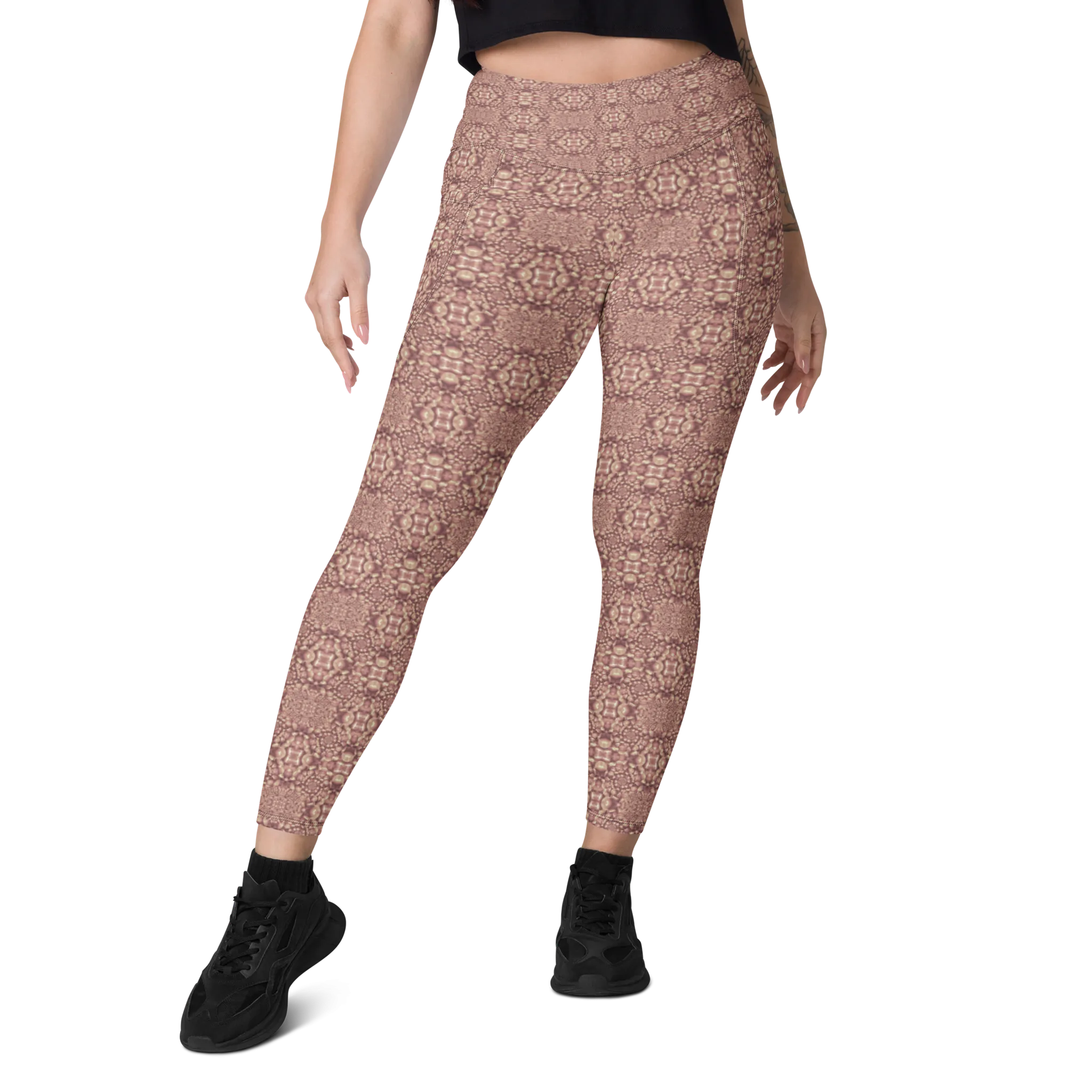 Recursia Indranet Leggings With Pockets In Pink