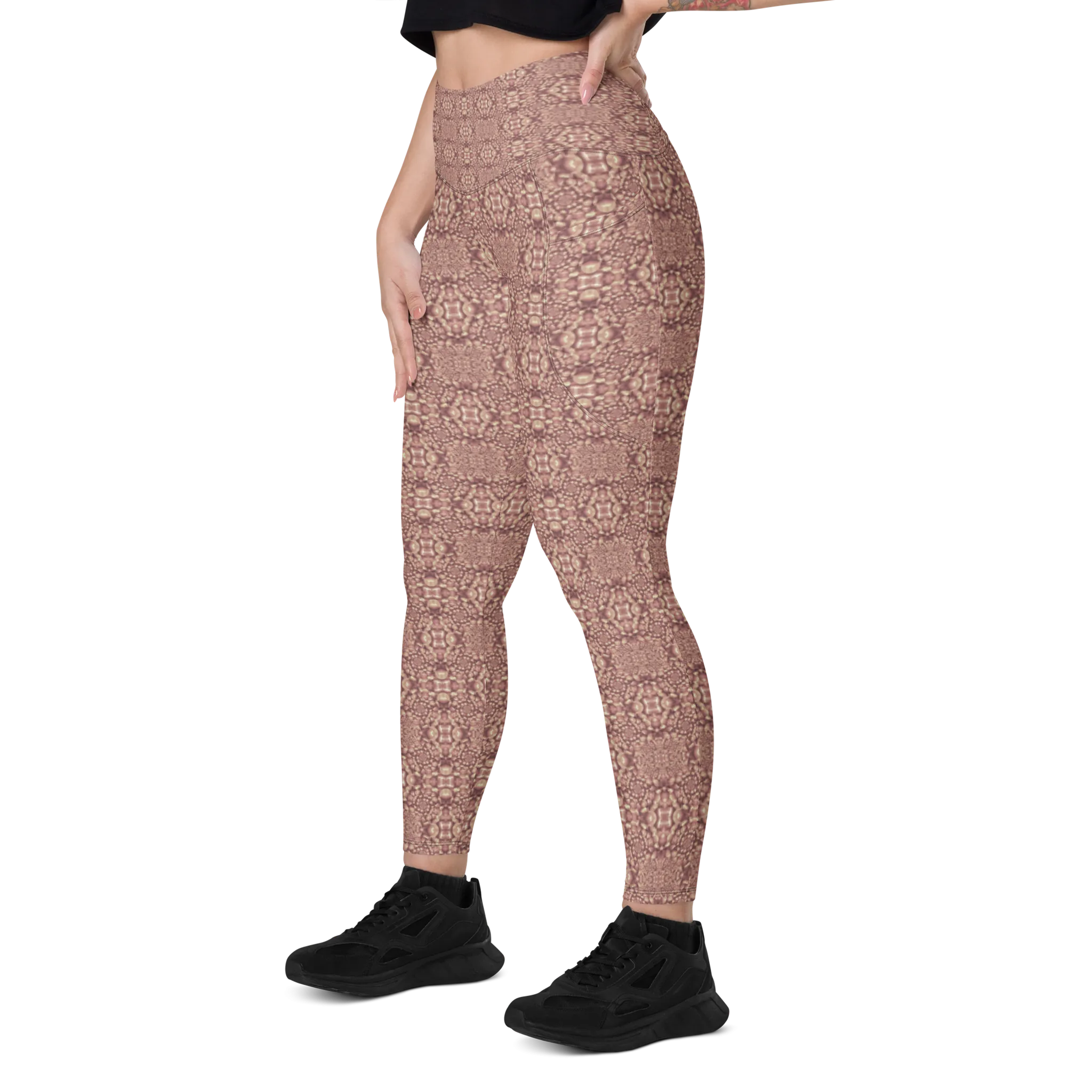 Recursia Indranet Leggings With Pockets In Pink