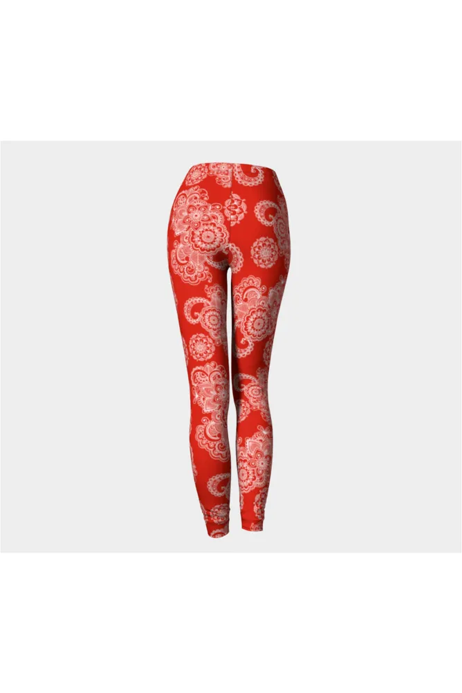 Red Paisley Premium Leggings