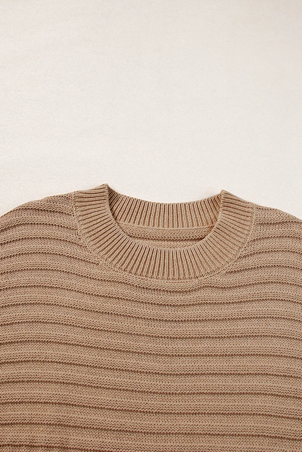 Rib Knitted Wide Sleeve Sweater T Shirt