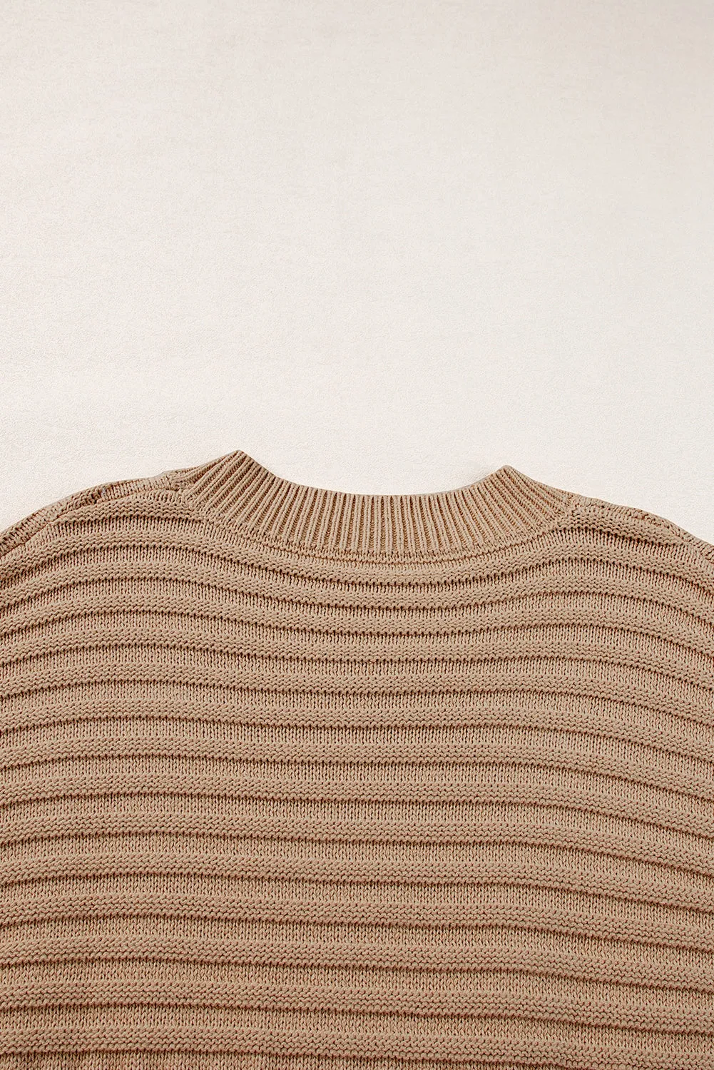 Rib Knitted Wide Sleeve Sweater T Shirt