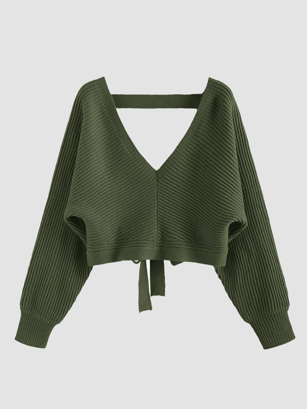 Ribbed Knit Sexy Drop Shoulder Sweater