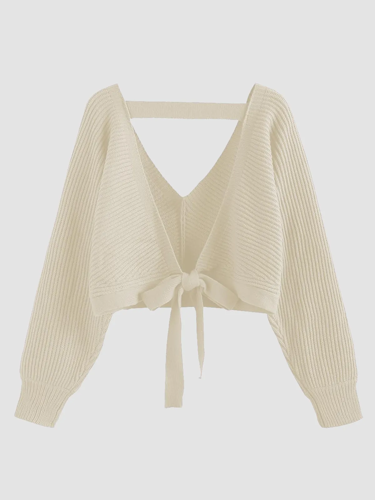 Ribbed Knit Sexy Drop Shoulder Sweater