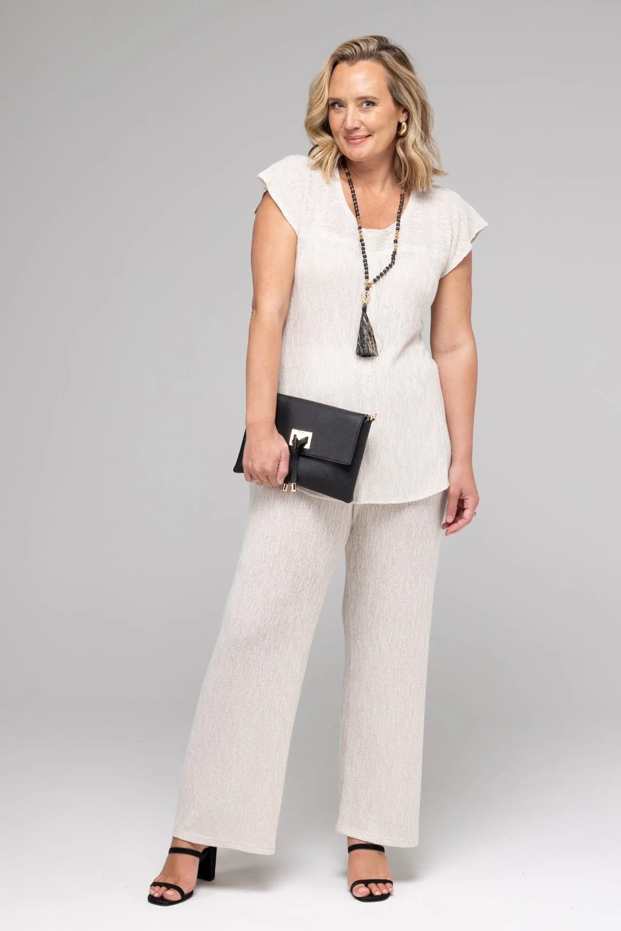 Sand Haven Poly/Rayon Knit Palazzo Pants