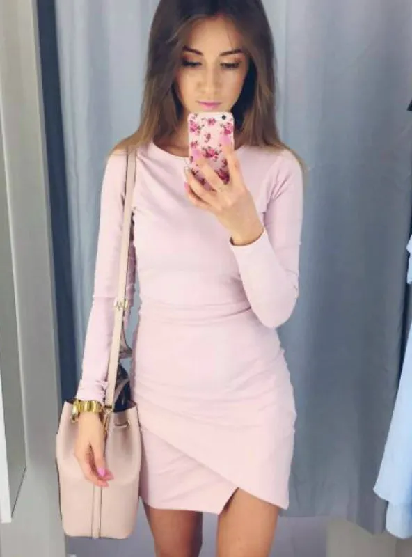 Sexy Slim Fit Irregular Mini Dress Bandage Bodycon